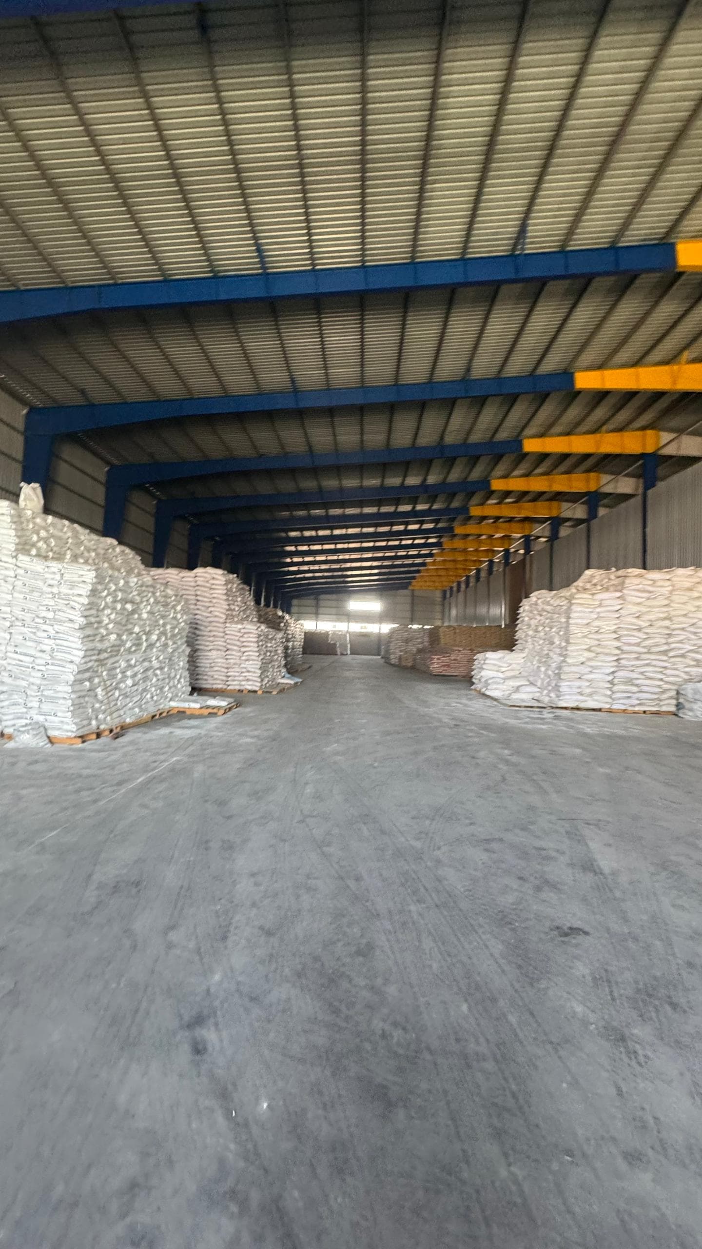 Palletised goods in store