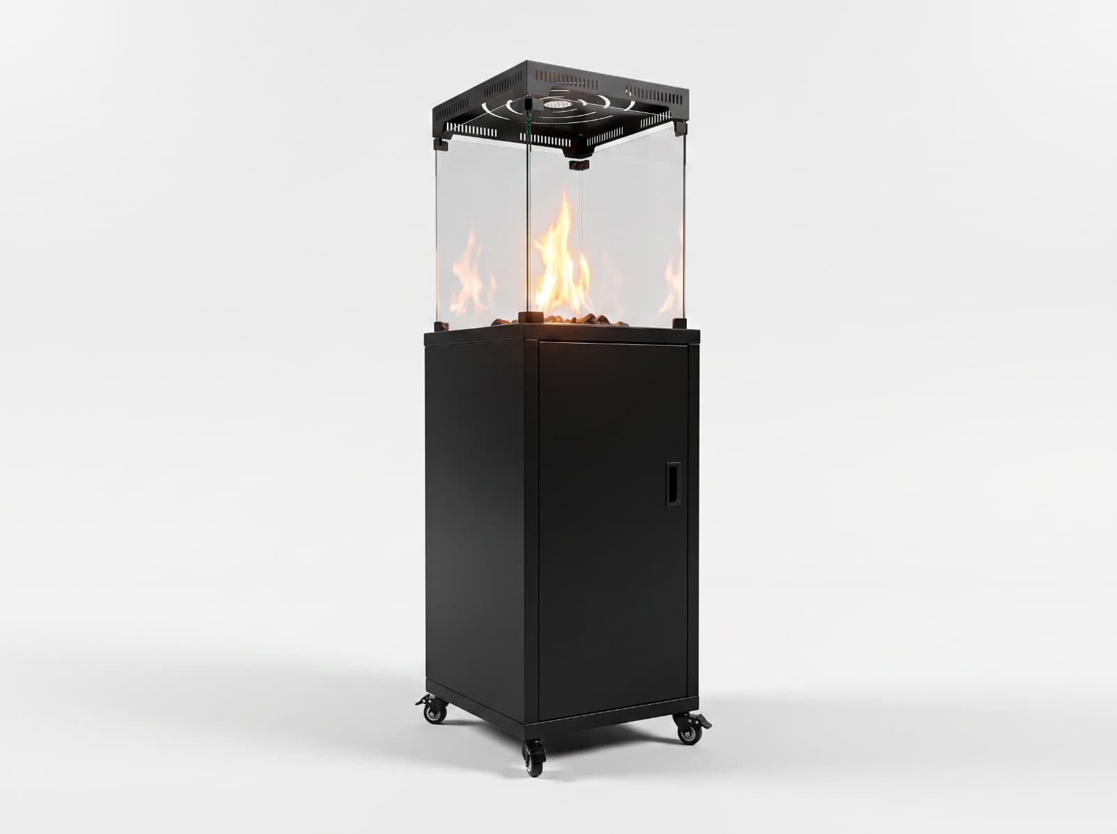 Portable Cube Gas Heater with Flame Glass